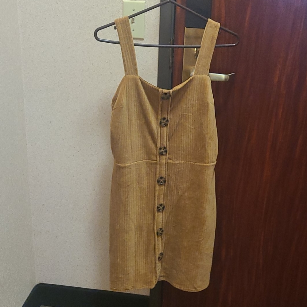 Brown front button dress
